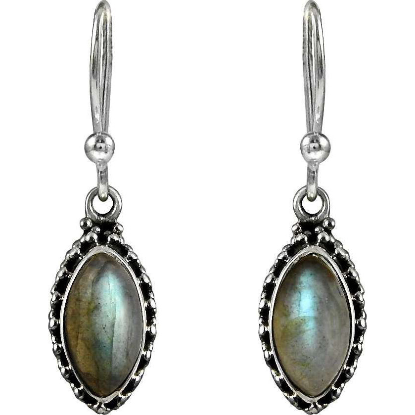 Royal Color  925 Sterling Silver Labradorite Earrings