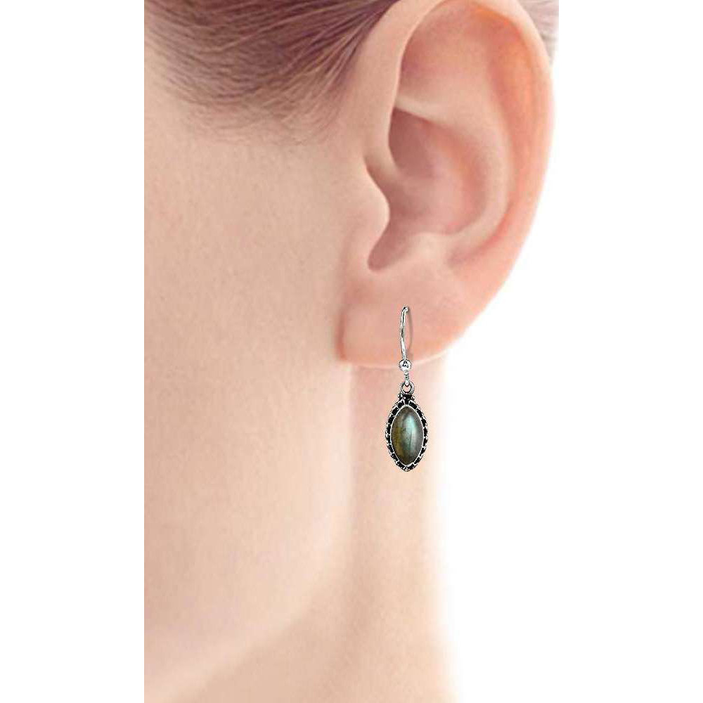 Royal Color  925 Sterling Silver Labradorite Earrings