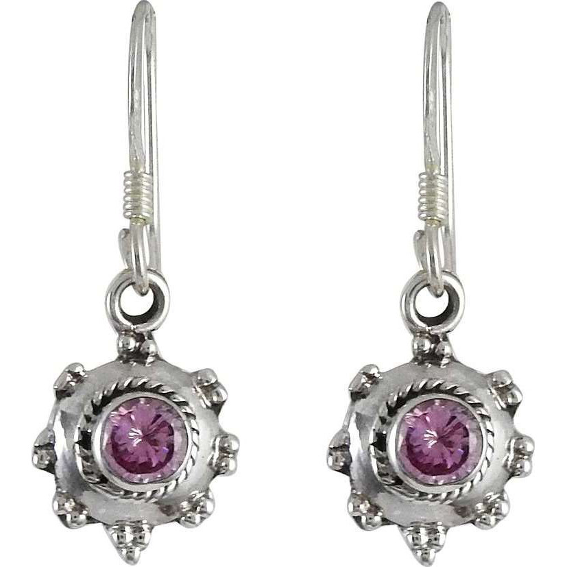 Big Special Moment 925 Silver CZ Pink Earrings
