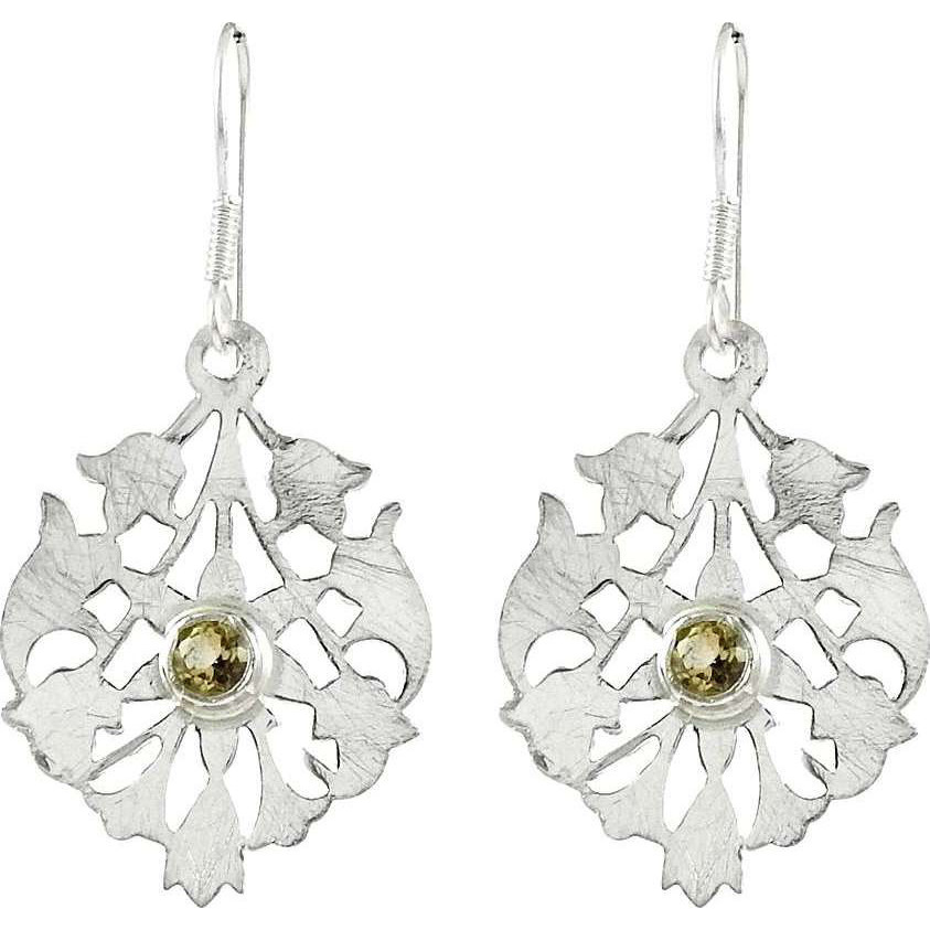 Jumbo Fantastic 925 Silver Citrine Earrings