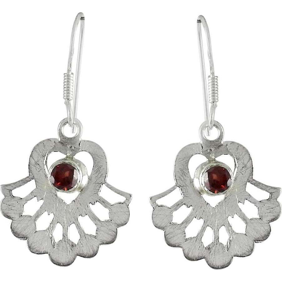 Best Design 925 Sterling Silver Garnet Earrings