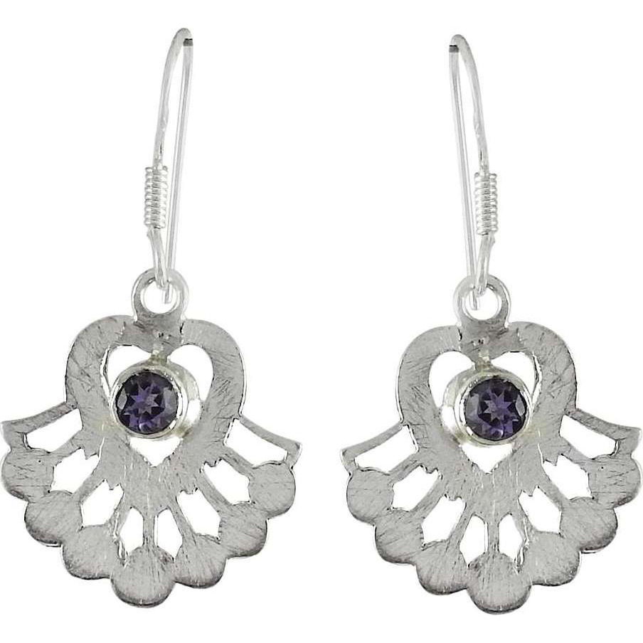 Big Falling In Love 925 Sterling Silver Amethyst Earrings