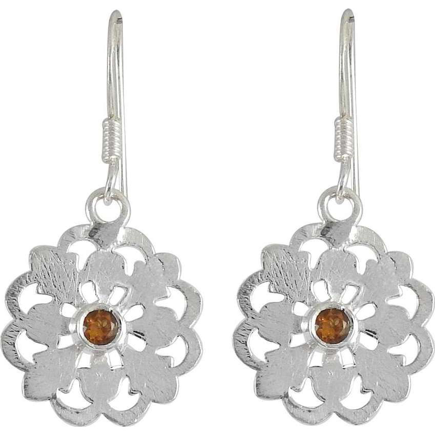 Spectacular Design! 925 Silver Citrine Earrings