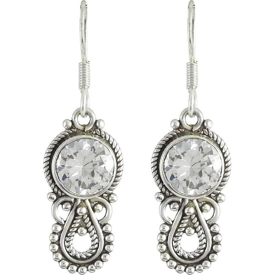 Classy Design! 925 Silver CZ Earrings