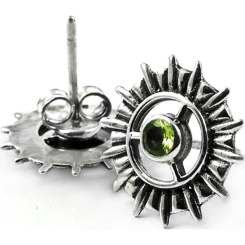 Large Peridot 925 Sterling Silver Earrings