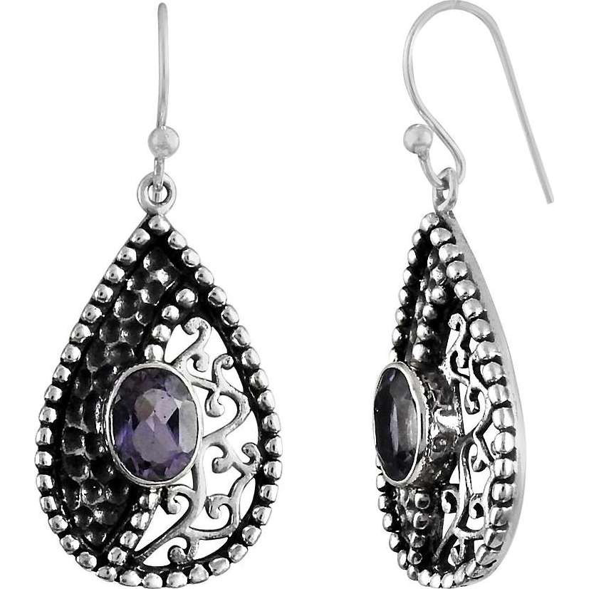 Tropical Glow 925 Sterling Silver Amethyst Earrings