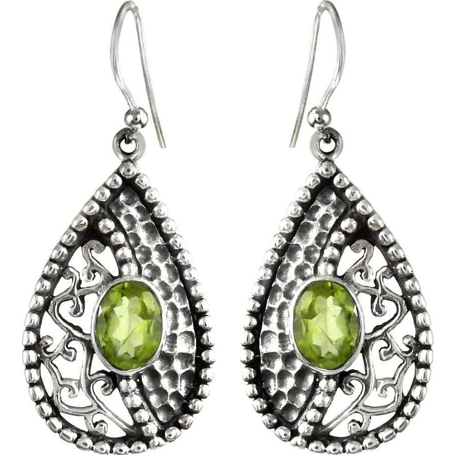 Circle Of Hope!! Peridot 925 Sterling Silver Earrings