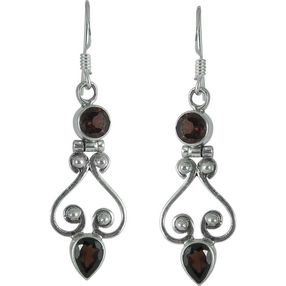 Afternoon Sun  Garnet 925 Sterling Silver Earrings