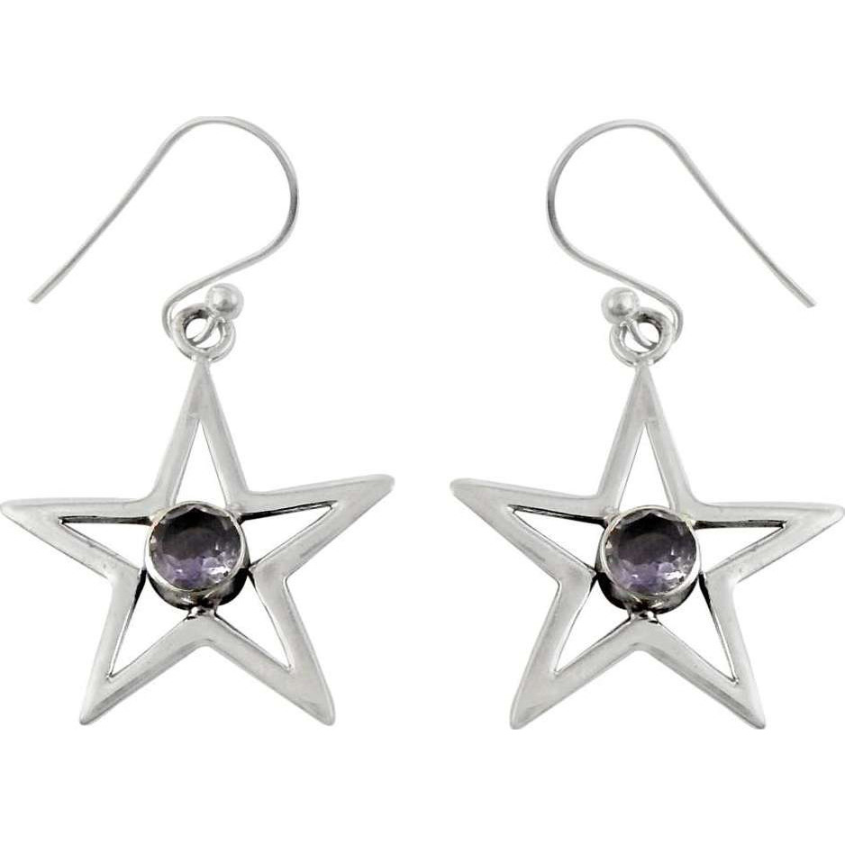Victorian Style Amethyst 925 Sterling Silver Earrings