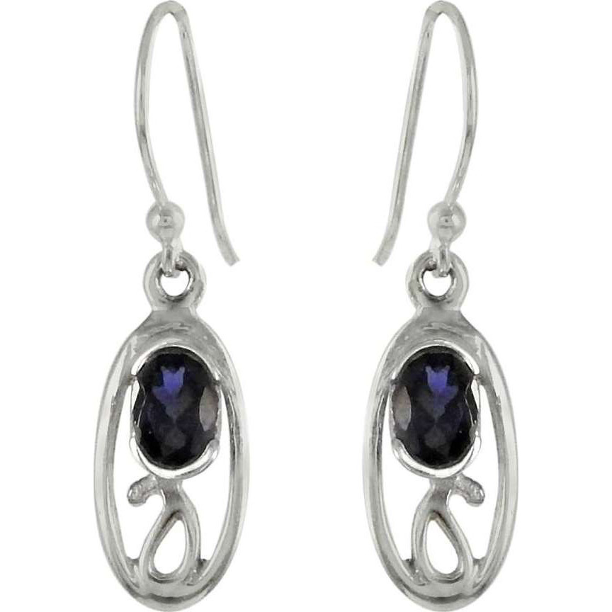 Big Inspire Iolite 925 Sterling Silver Earrings