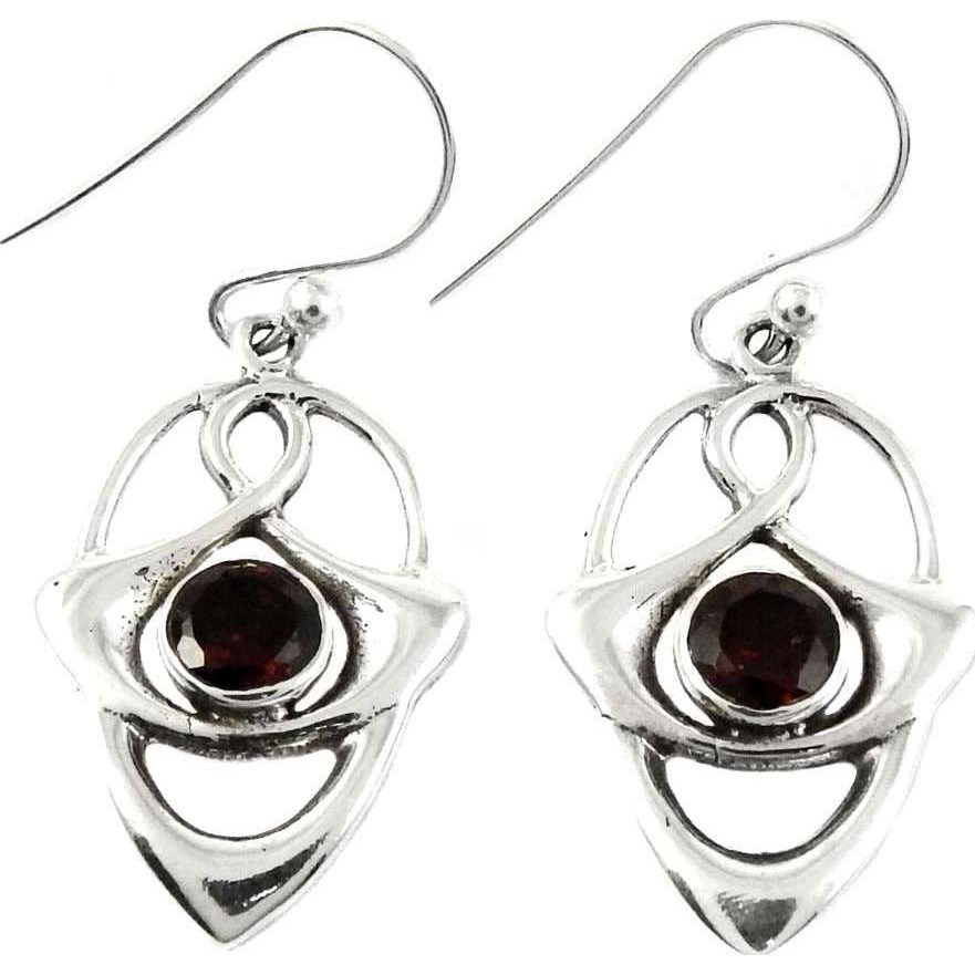 Beautiful Garnet 925 Sterling Silver Earrings