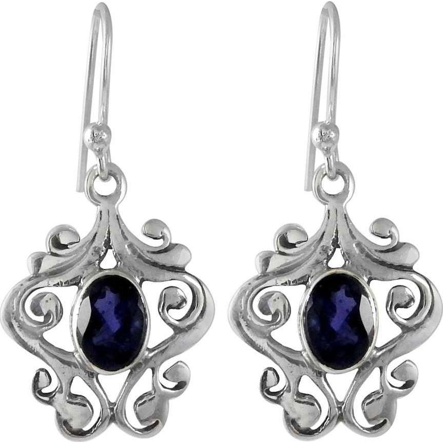 Delicate Light Iolite 925 Sterling Silver Earrings