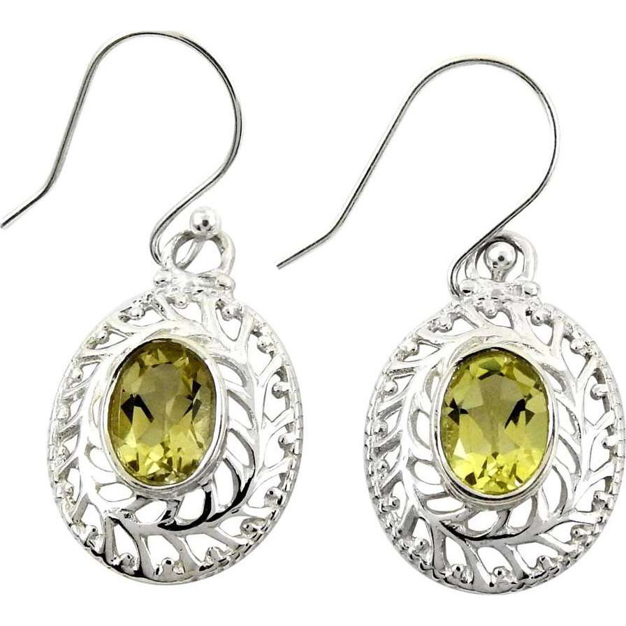 Misty Morning!! Lemon Topaz 925 Sterling Silver Earrings