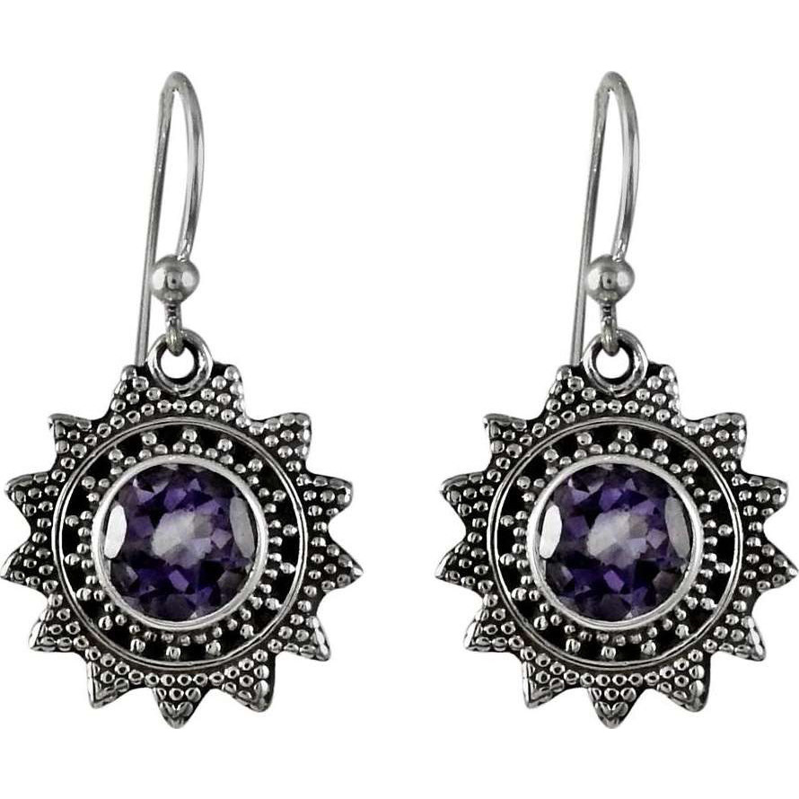 Fashion Design  Amethyst 925 Sterling Silver Earrings