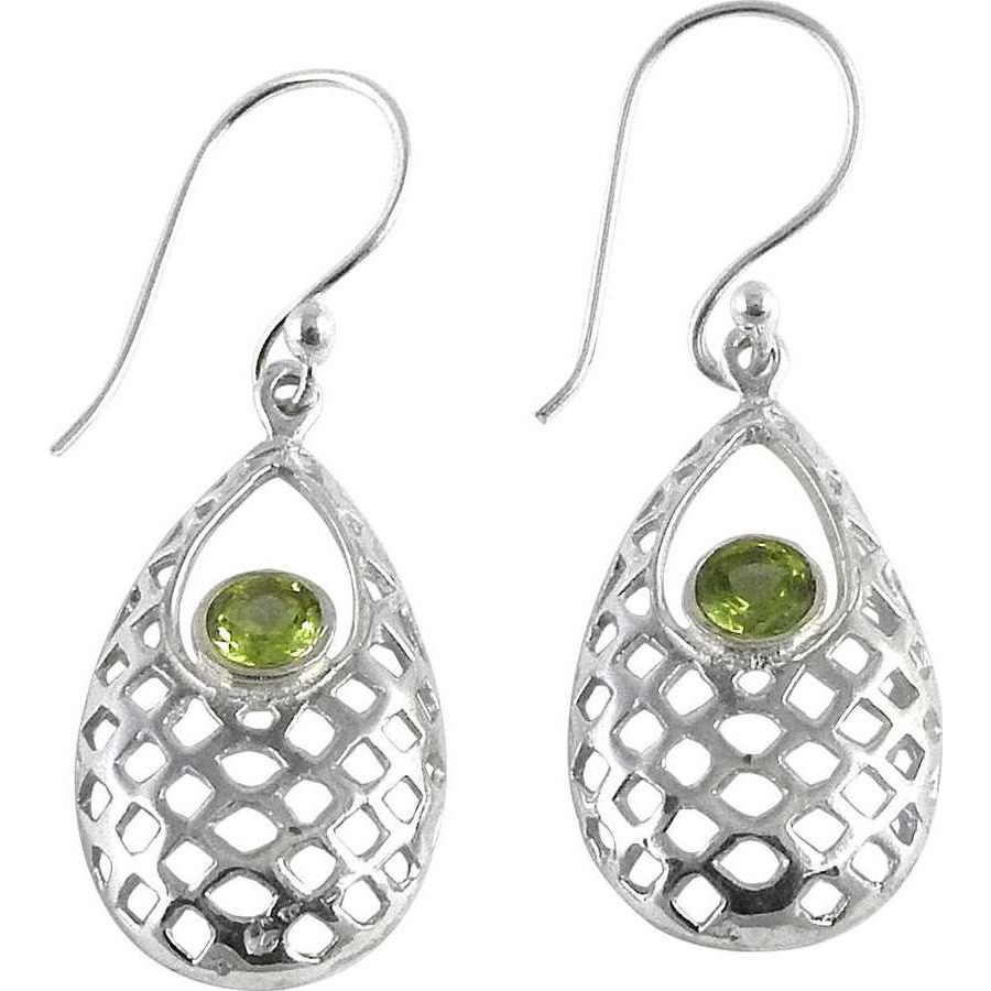 Classy Natural  Peridot 925 Sterling Silver Earrings
