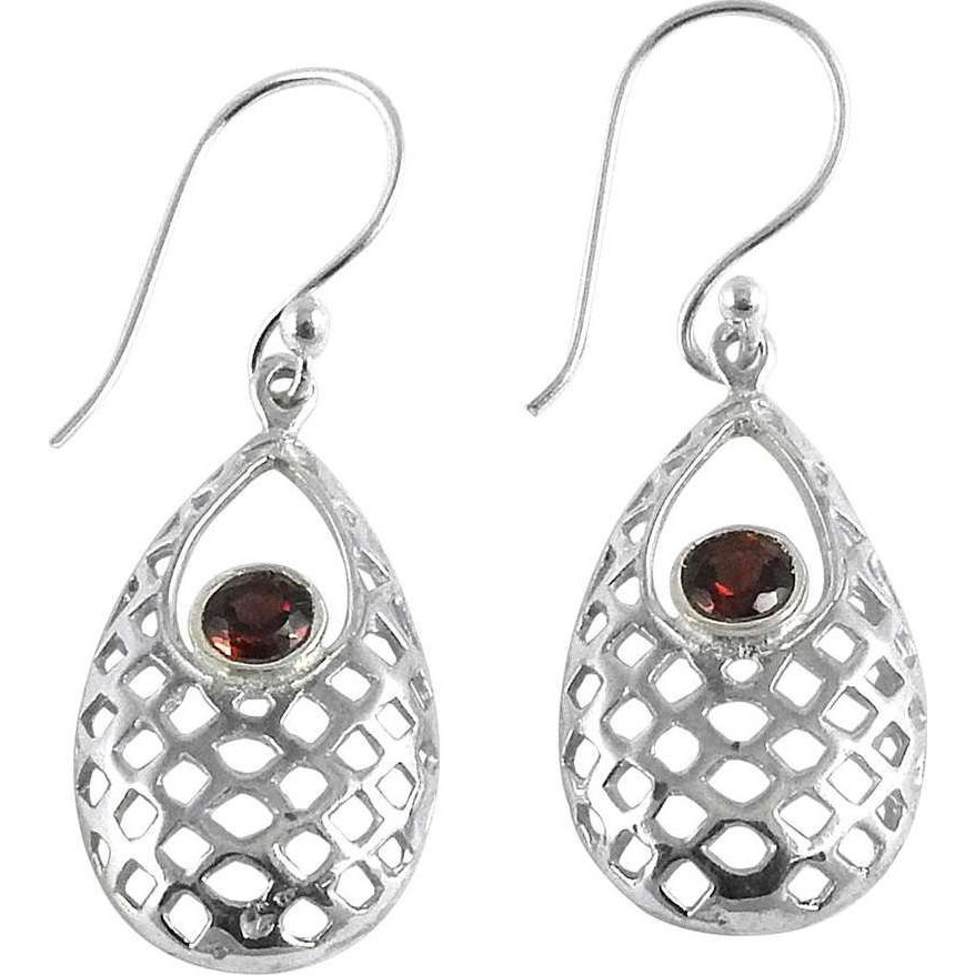 Great Creation Garnet 925 Sterling Silver Earrings