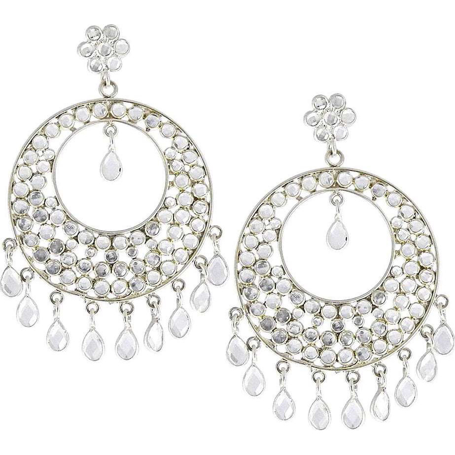 Big Natural Top  Crystal 925 Sterling Silver Earrings