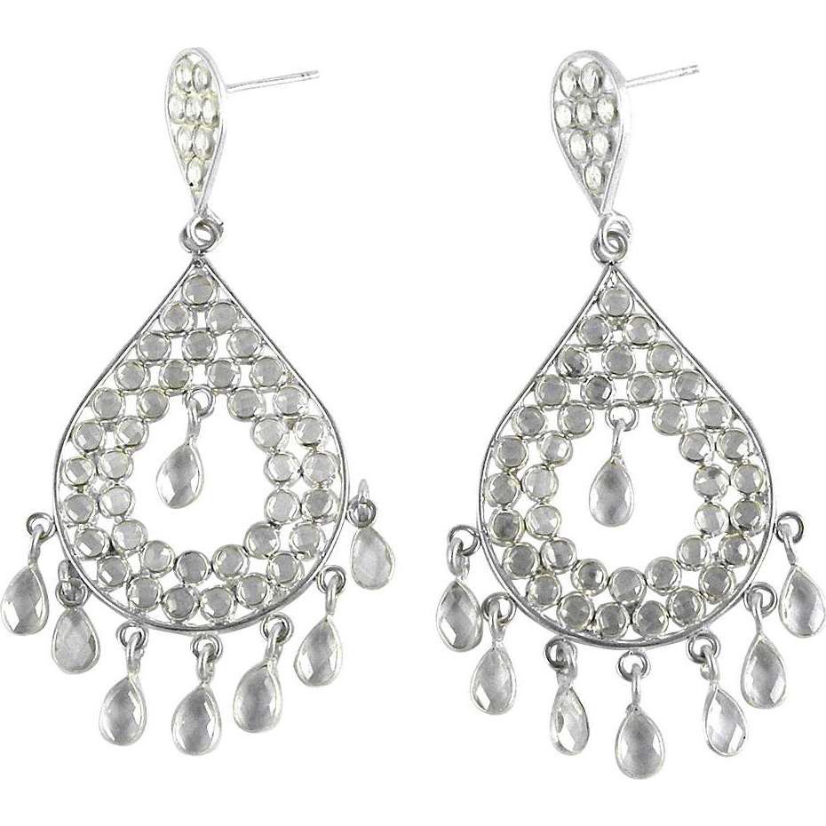 Franqipani Queen  Crystal 925 Sterling Silver Earrings