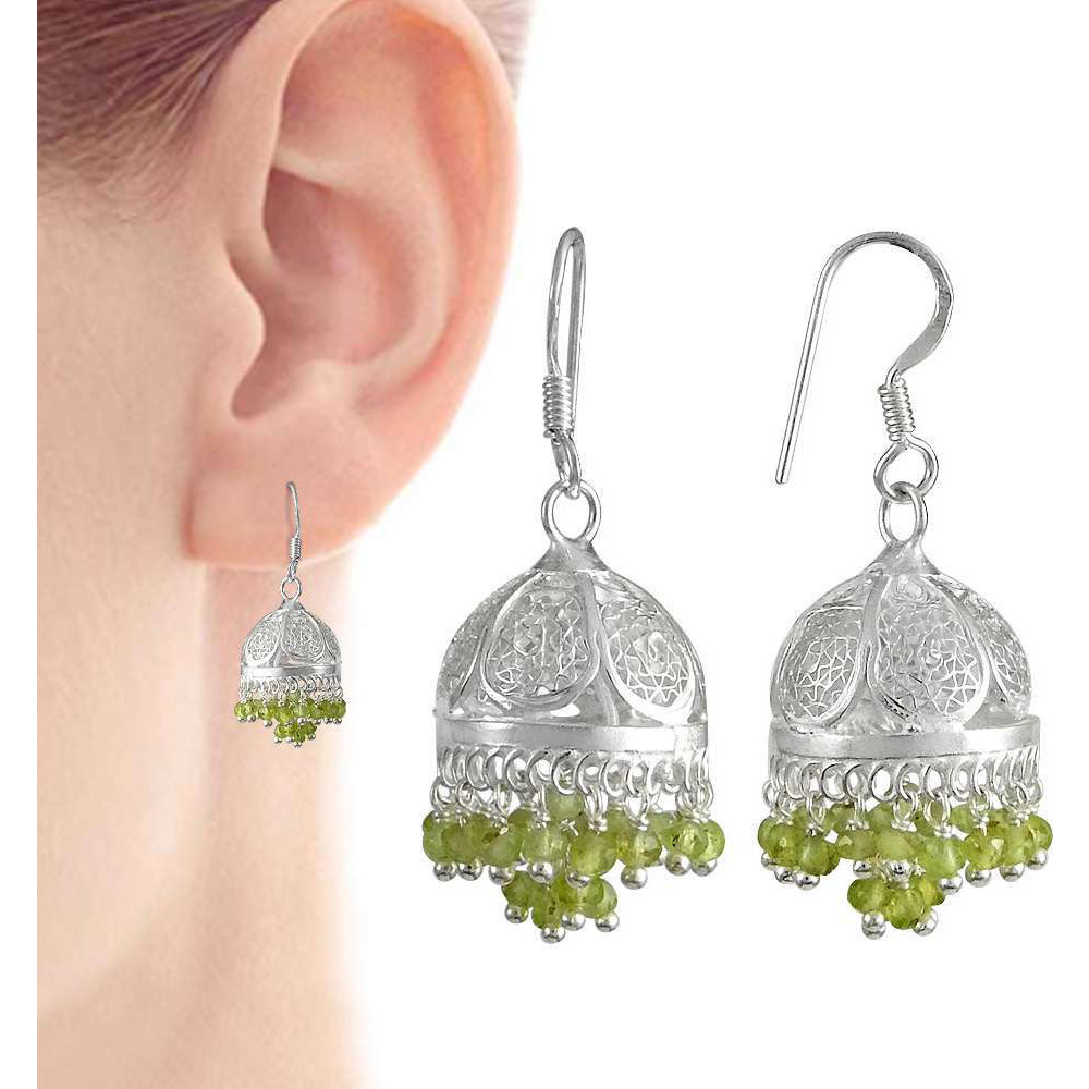Summer Stock  925 Sterling Silver Prehnite Jhumki