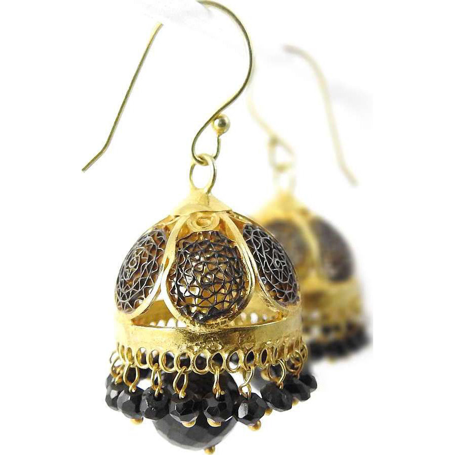 Large Stunning  Black Onyx 925 Sterling Silver Earrings