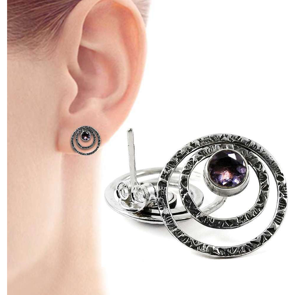 Blooming Garden Amethyst 925 Sterling Silver Earrings