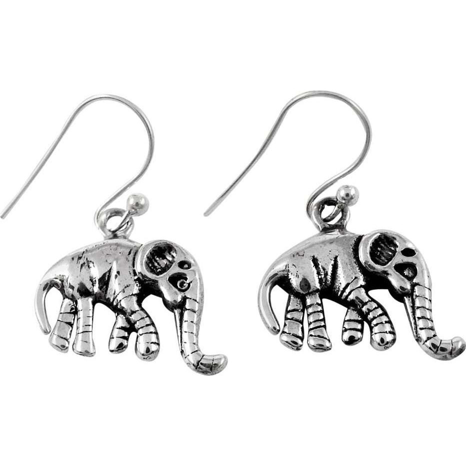 Paradise Bloom 925 Sterling Silver Elephant Earrings
