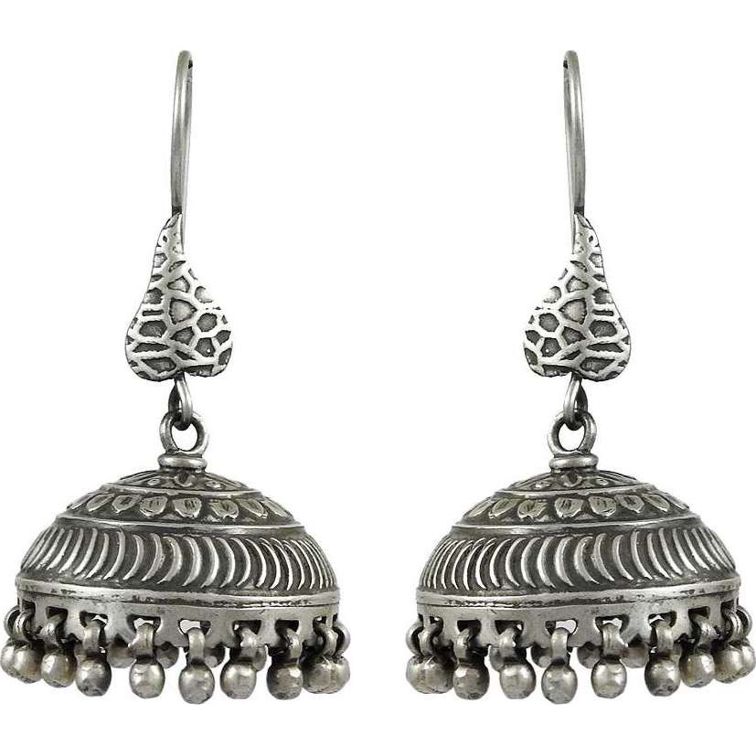 Oxidized! 925 Sterling Silver Jhumki Earrings