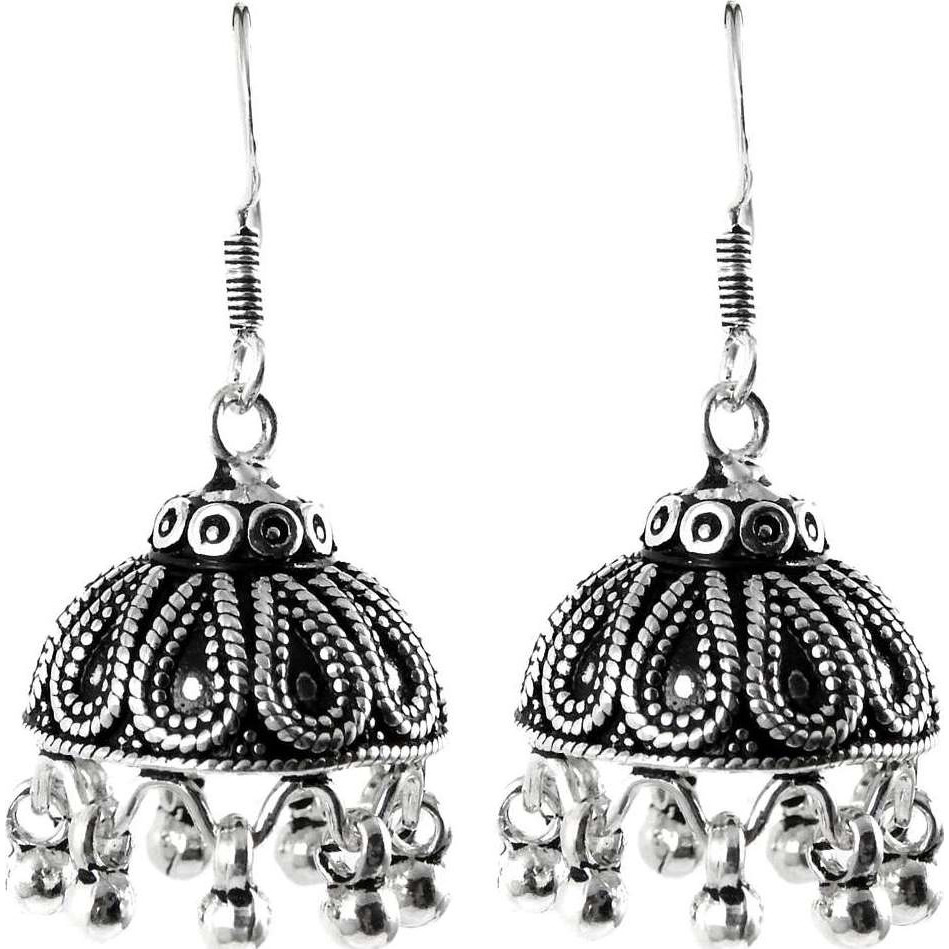 Stunning Natural Rich  Jhumki 925 Sterling Silver Earrings