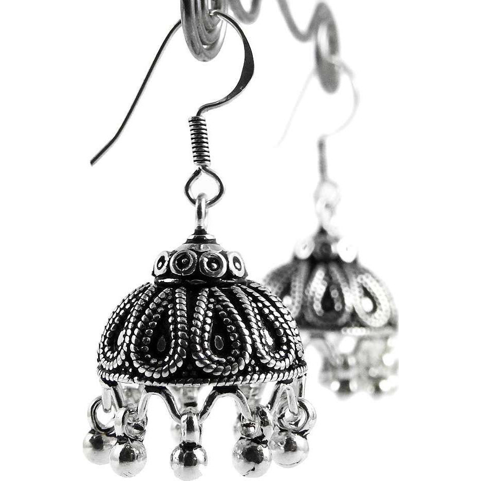 Stunning Natural Rich ! Jhumki 925 Sterling Silver Earrings