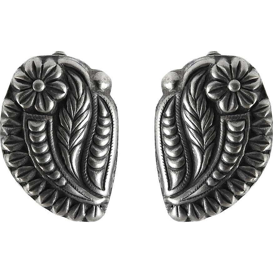 Leaf Style  925 Sterling Silver Earrings