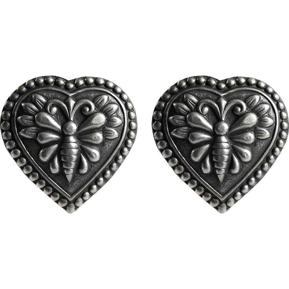 Heart Shape Butterfly Design 925 Sterling Silver Studs