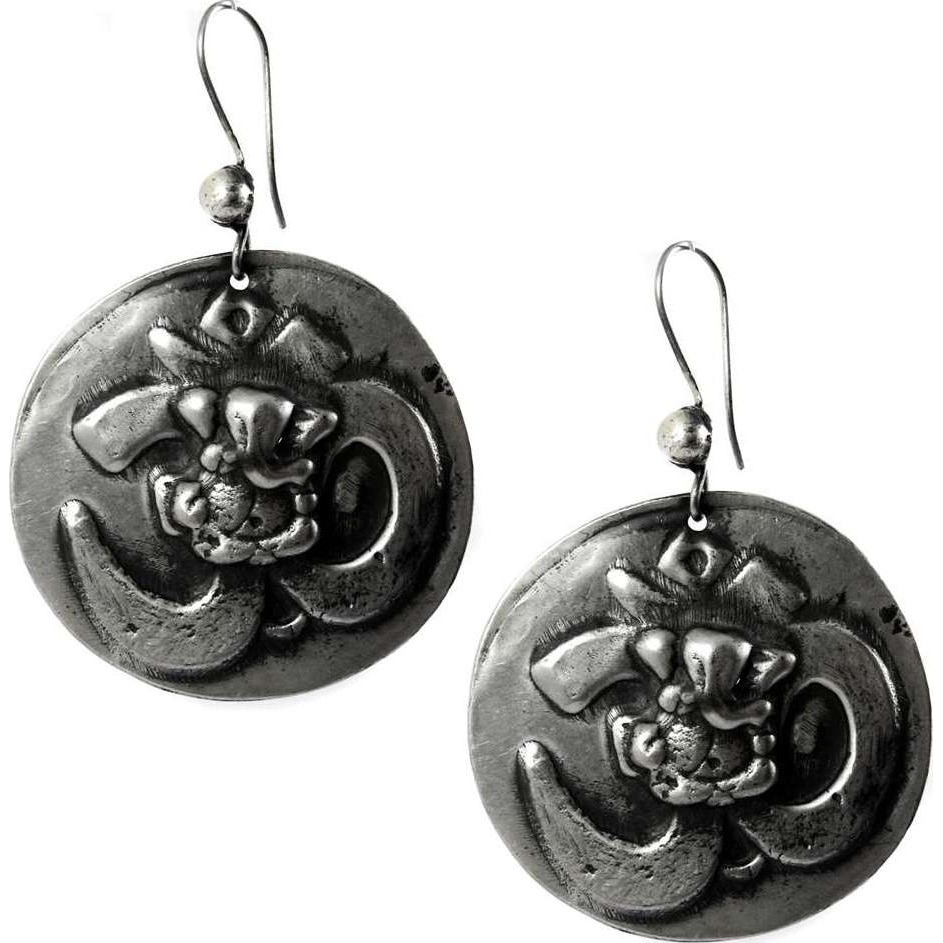 OM with Ganesh 925 Sterling Silver Earrings