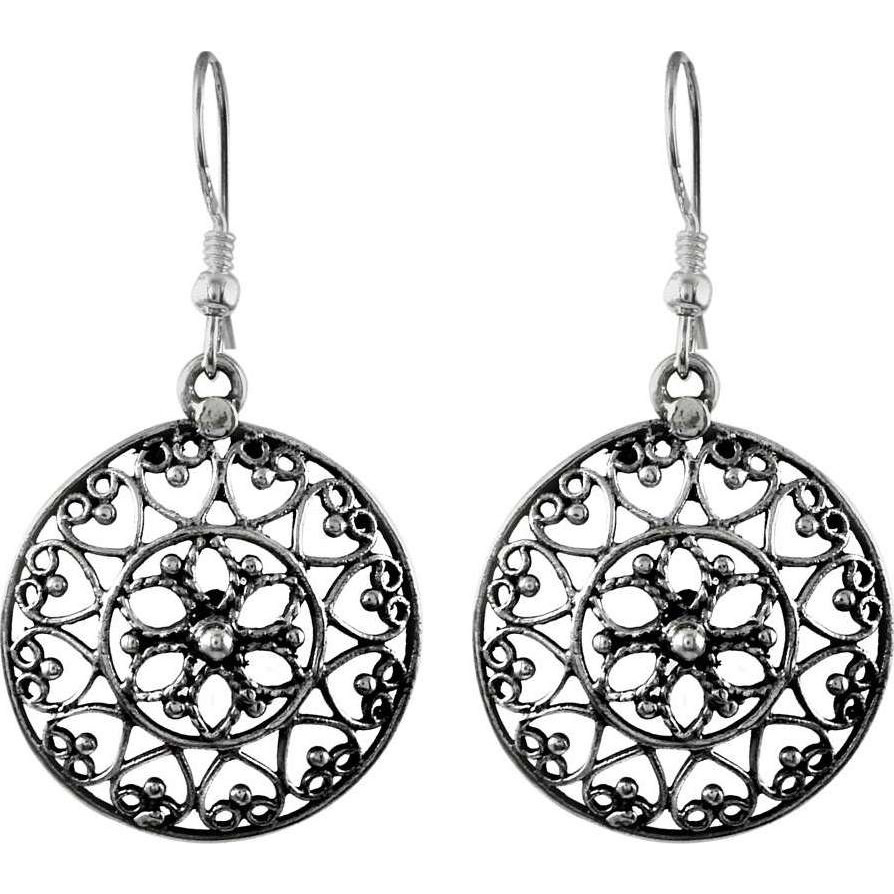 Delicate Light Filigree  925 Sterling Silver Earrings