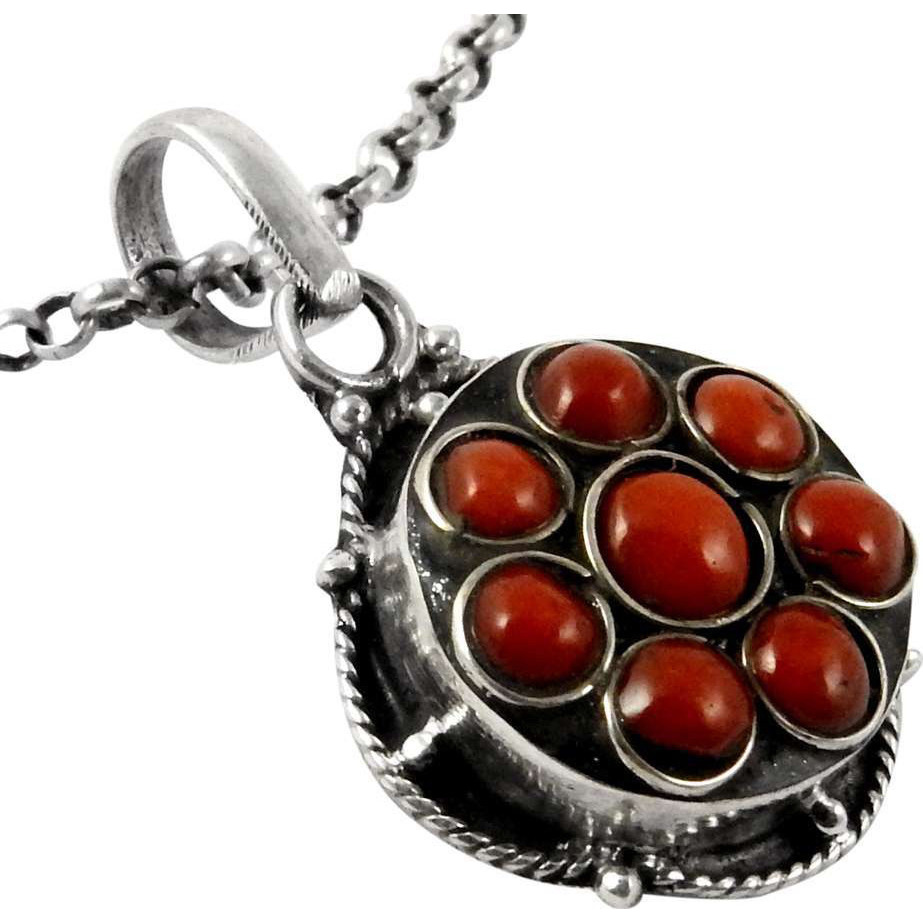 Summer Stock Coral 925 Sterling Silver Pendant