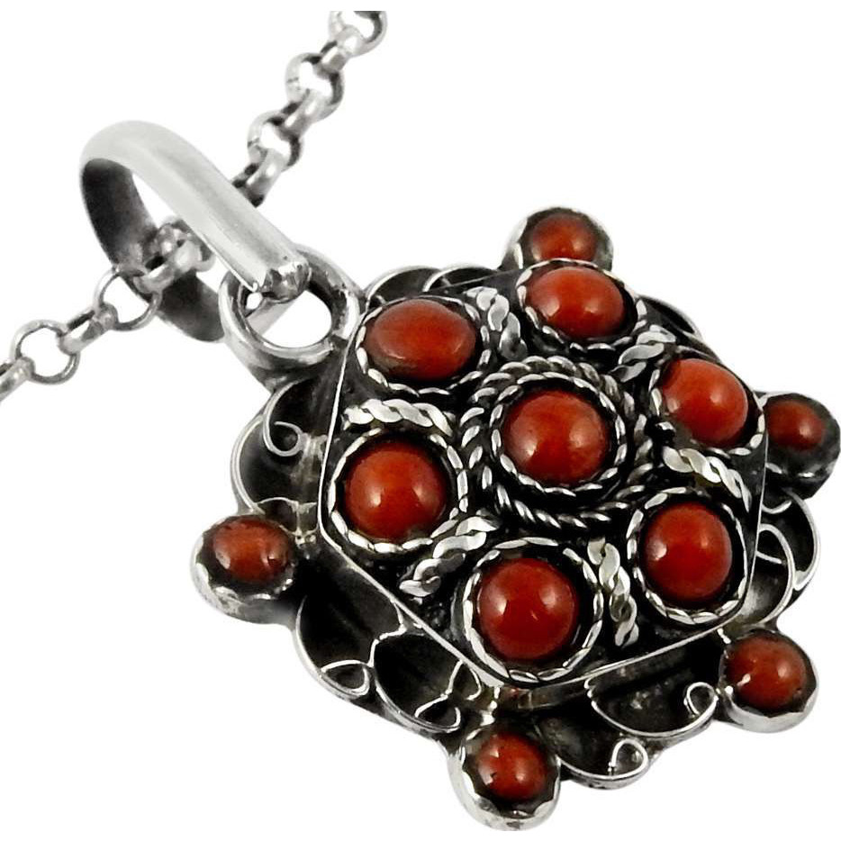 Jumbo Fantastic Coral 925 Sterling Silver Pendant