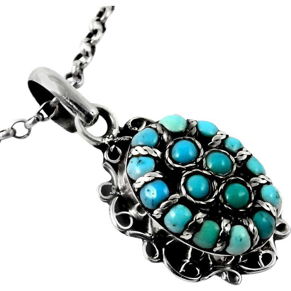 Beautiful Design Turquoise 925 Sterling Silver Pendant