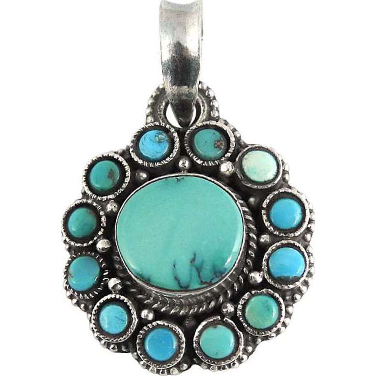 Deluxe! Turquoise 925 Sterling Silver Pendants