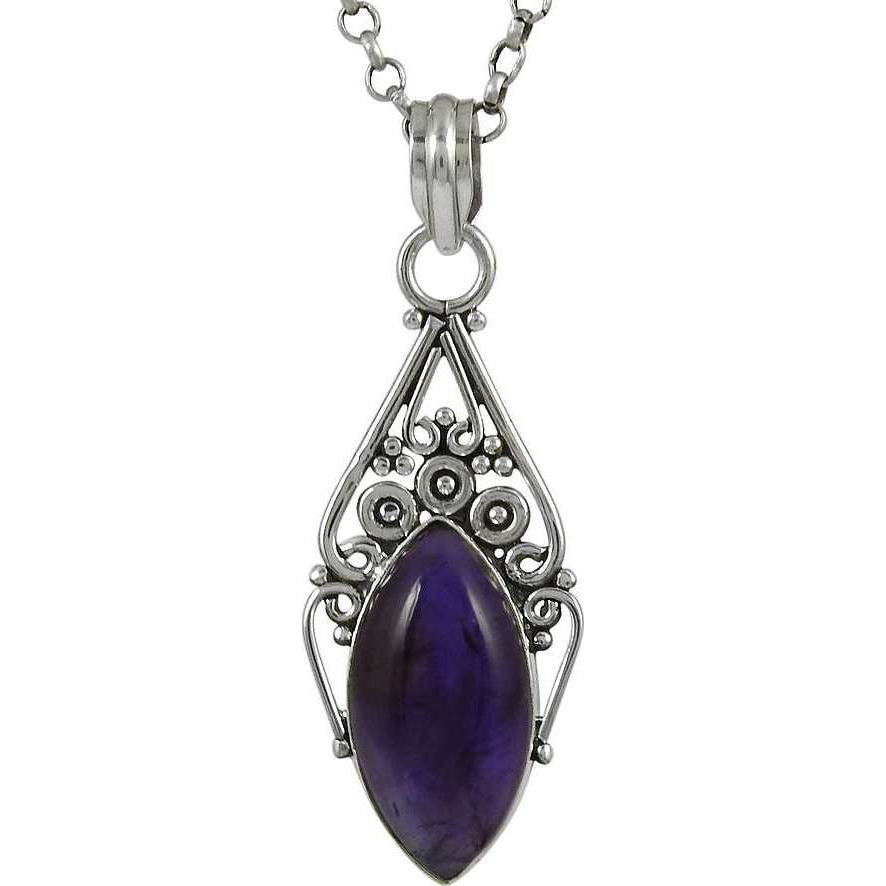 Beautiful Design  Amethyst 925 Sterling Silver Pendant