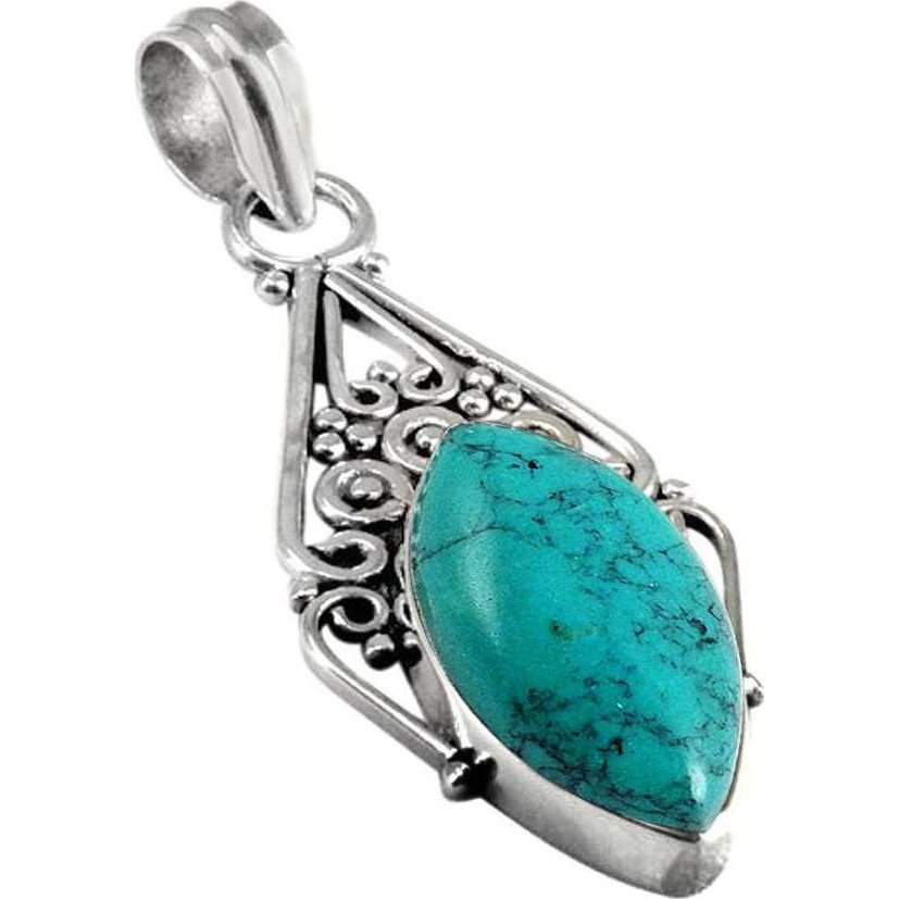 Lilac Kiss!! 925 Sterling Silver Turquoise Pendant