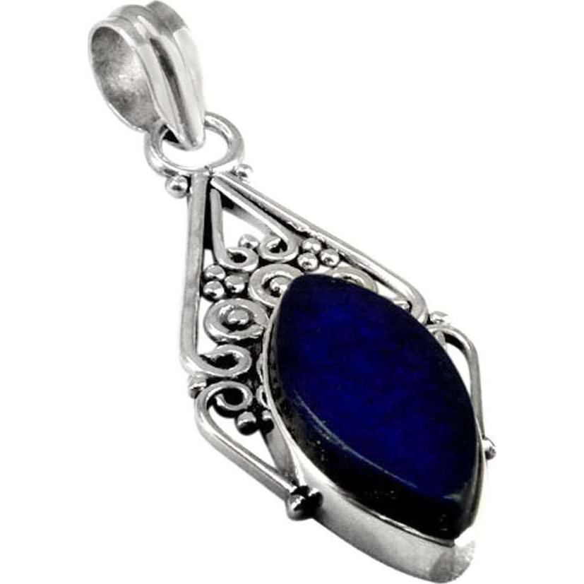 Big Natural  925 Sterling Silver Lapis Pendant