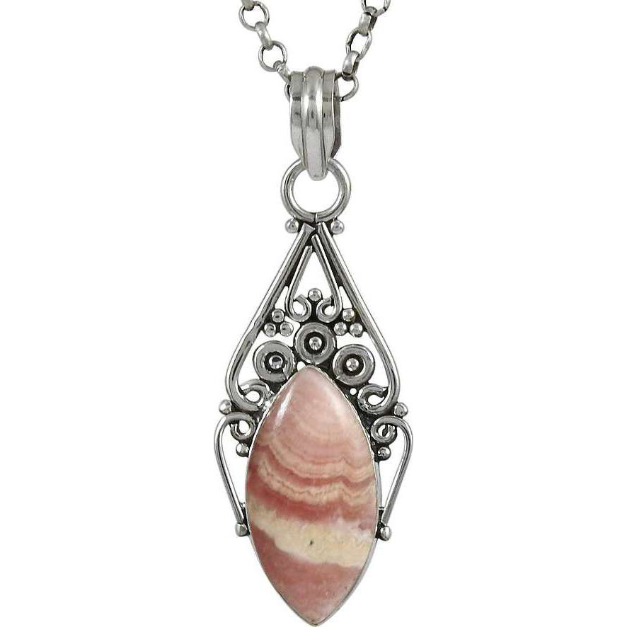 New Style Of  925 Sterling Silver Rhodochrosite Pendant