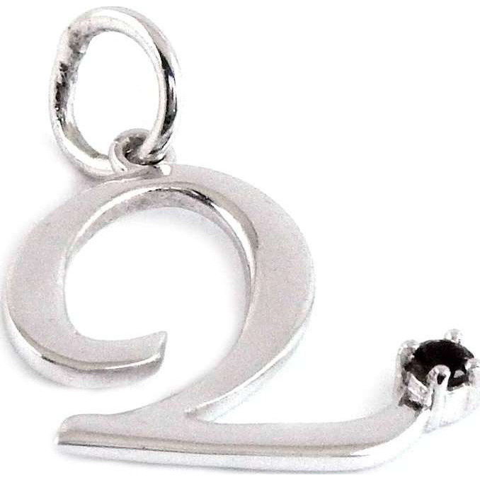 Smoky Quartz Gemstone 925 Sterling Silver Q Letter Pendant