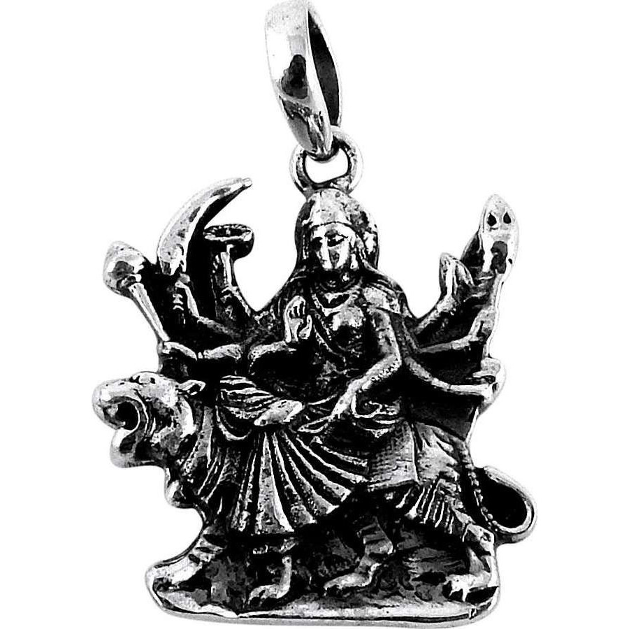 Goddess Handmade 925 Sterling Silver Sherawali Pendant