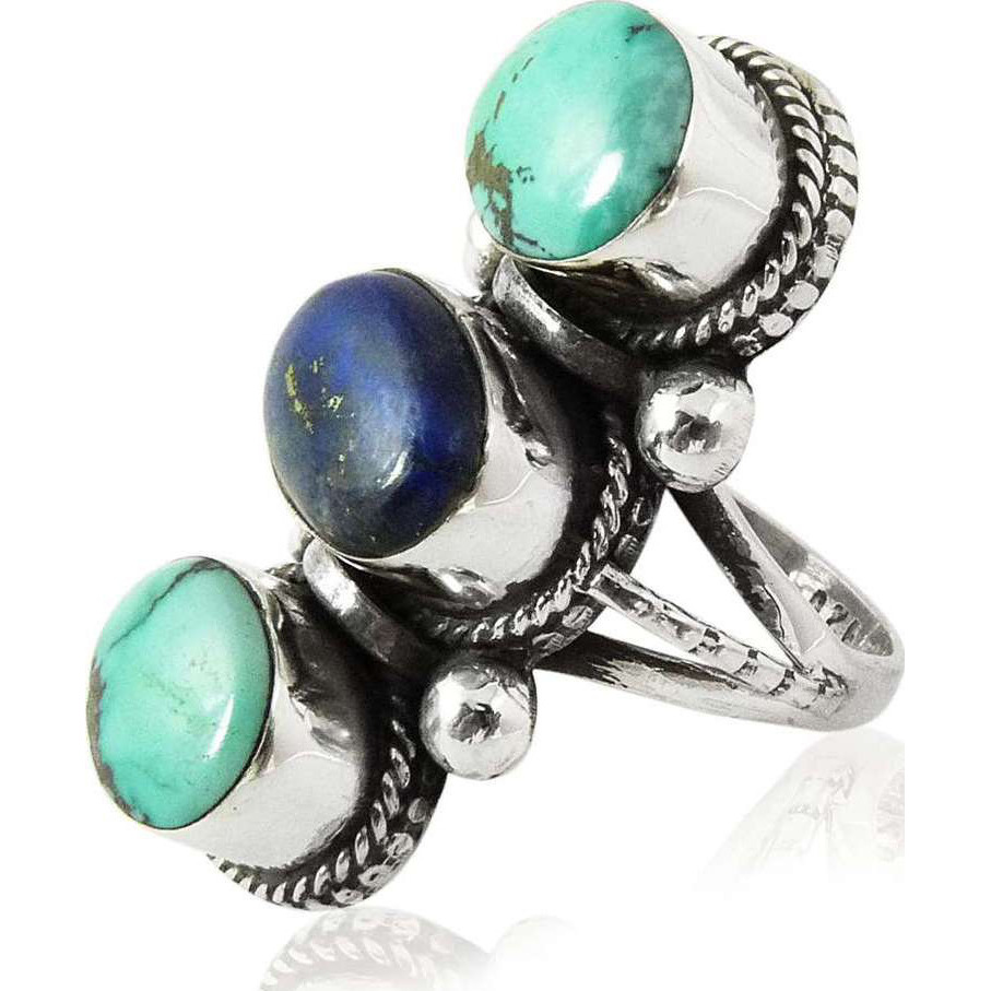 High Work Quality 925 Silver Turquoise, Lapis Ring Wholesale