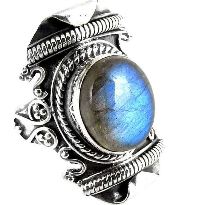 Great Creation Labradorite 925 Sterling Silver Rings