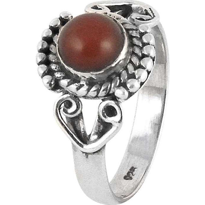 Simple 925 Silver Carnelian Ring