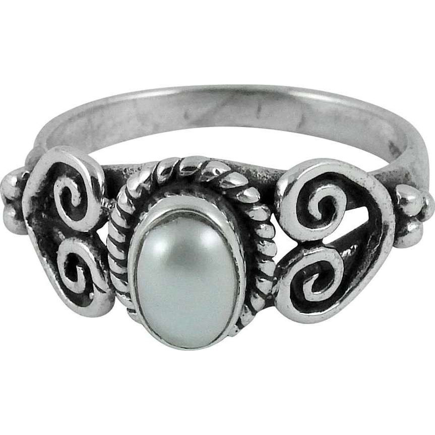 Stylish Design 925 Silver Pearl Ring