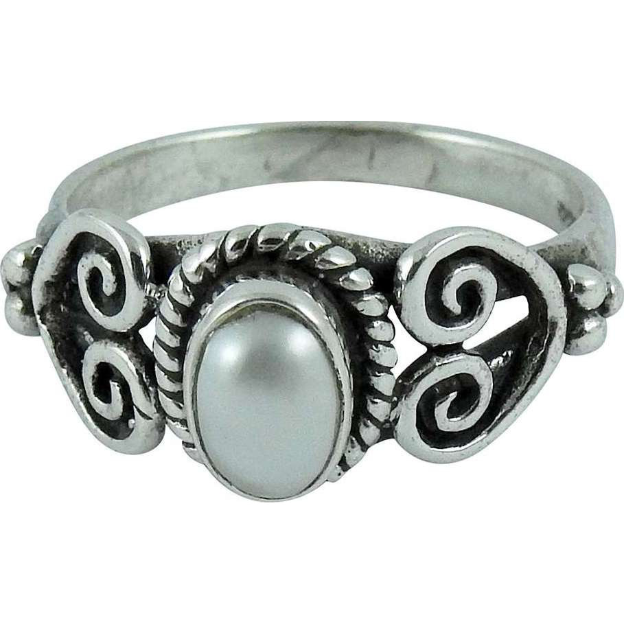 Big Natural Top 925 Silver Pearl Ring