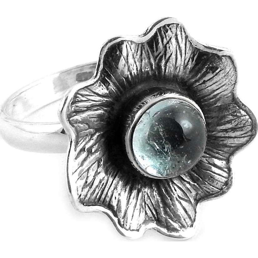 Stylish Design! 925 Silver Aquamarine Ring