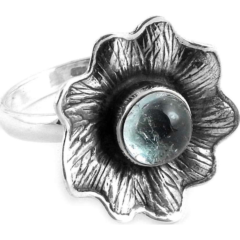 Stylish Design 925 Silver Aquamarine Ring